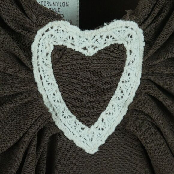 Vintage Medium Babydoll Tank Top Ruched Heart Mesh Y2K Whimsigoth Fairy Grunge - Picture 3 of 5